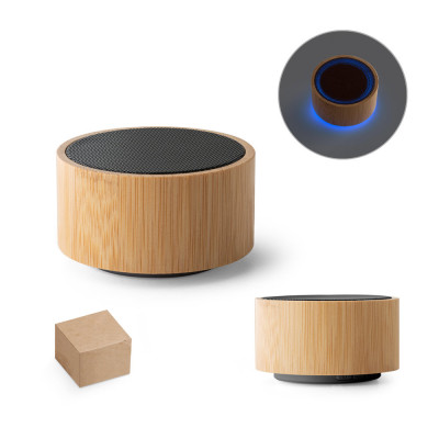 ARBER. Portable 3W speaker with 4h battery life in bamboo and recycled ABS (100 rABS)